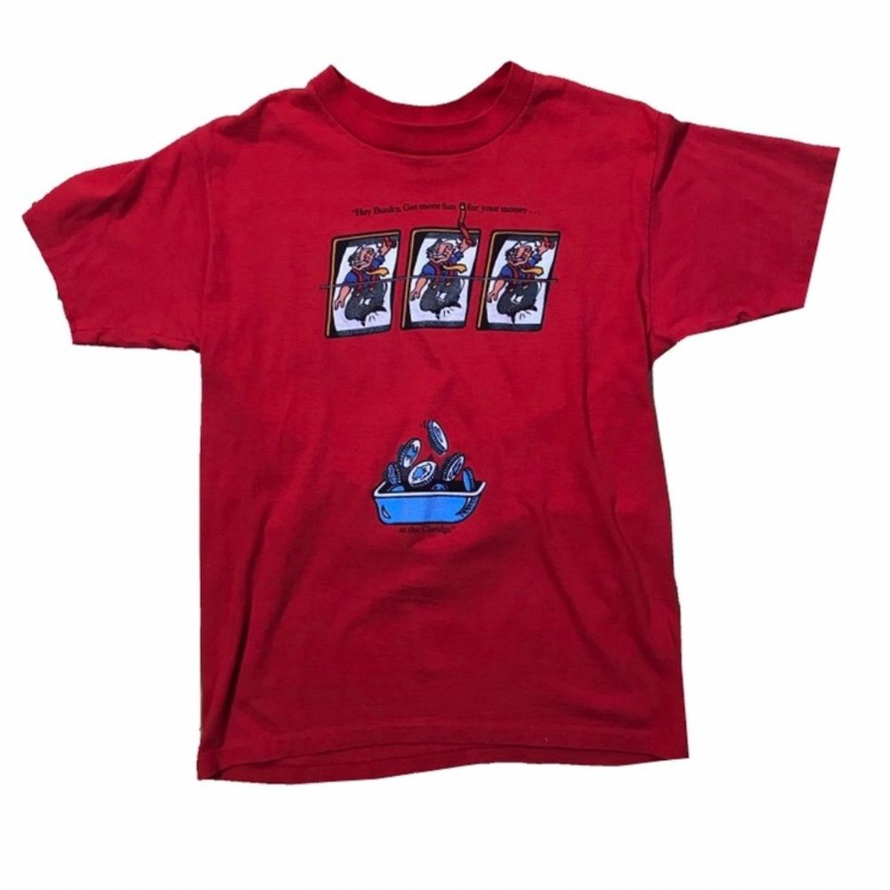 Vintage 1980s Red Casino Claridge Novelty T-Shirt